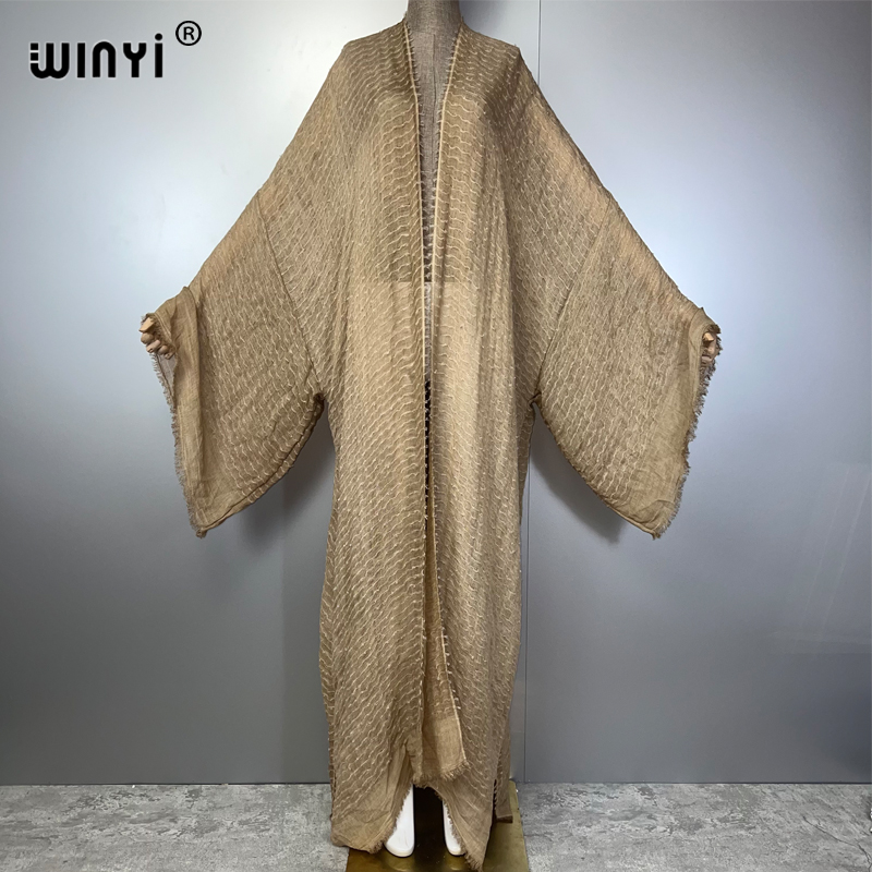 Young Women'S Formal Wear - WINYI Geometrik Desenli Kimono Kaftan Plaj