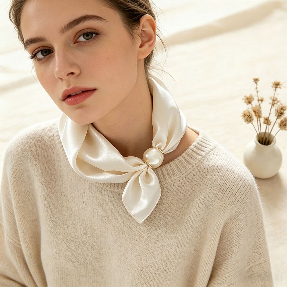 Scarf Silk Neck - Eşarp Zinciri İpek Tembel Manyetik Kolye