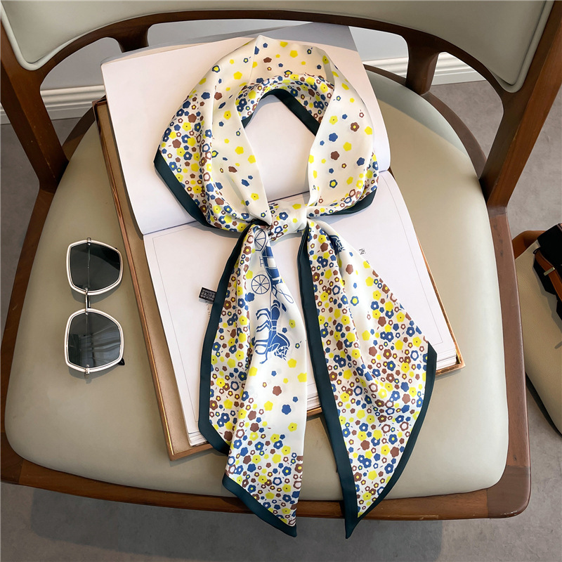Scarf Silk Neck - Kadınlar İçin Moda Baskılı Uzun İpek