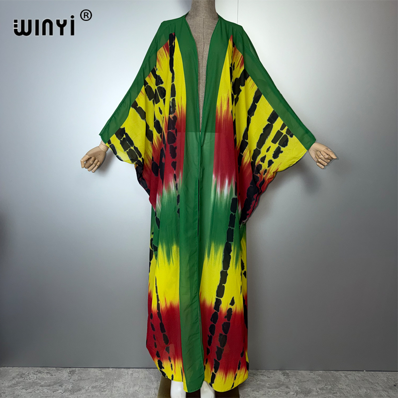 Young Women'S Formal Wear - WINYI Afrika desenli kimono bol elbiseler