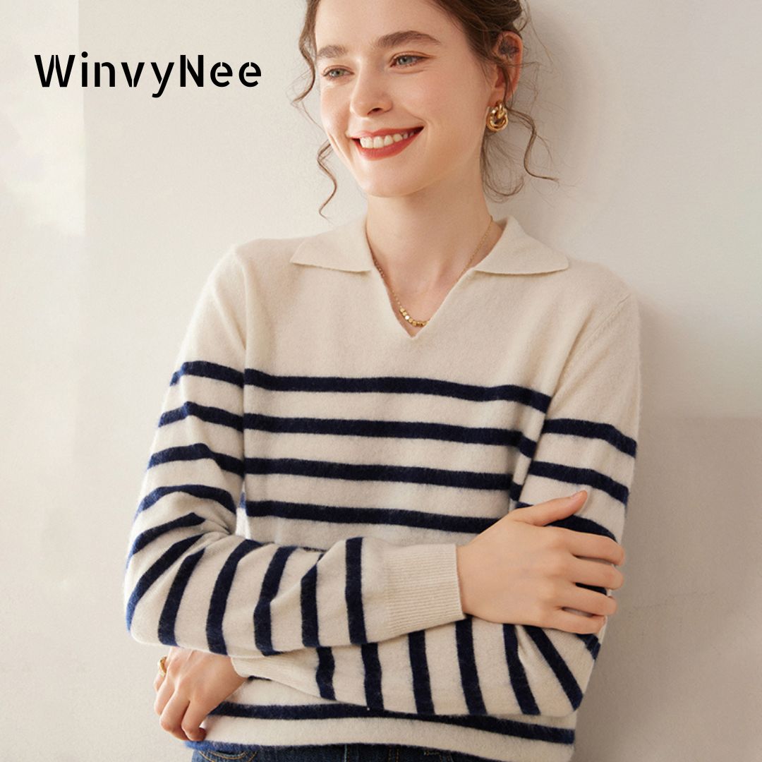 WinvyNee kadın Kaşmir Yün Çizg - Cashmere Sweater Formal incelemesi ve fiyatı