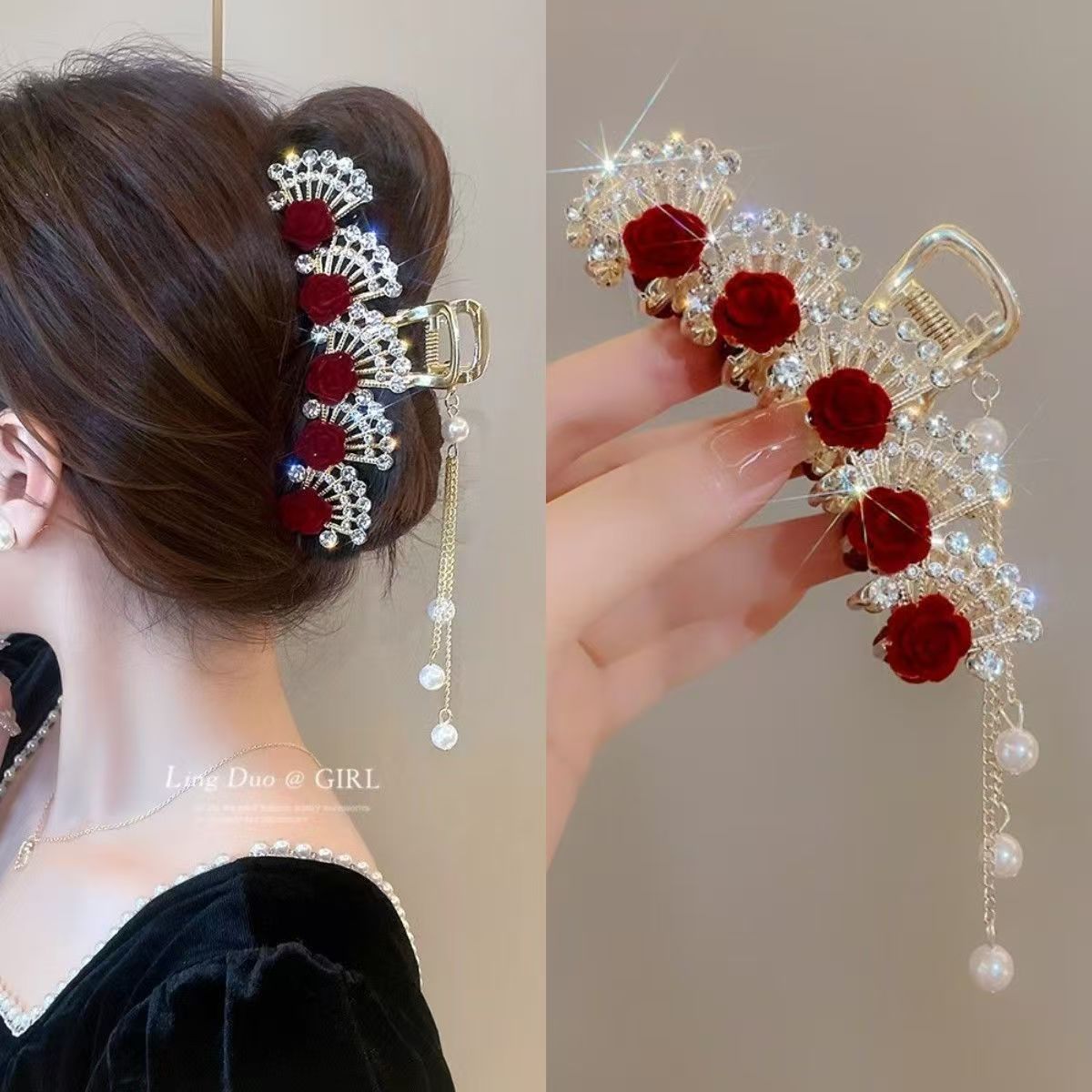 Kadınlar için Vintage Kırmızı  - Formal Wear Hairstyles For Women incelemesi ve fiyatı