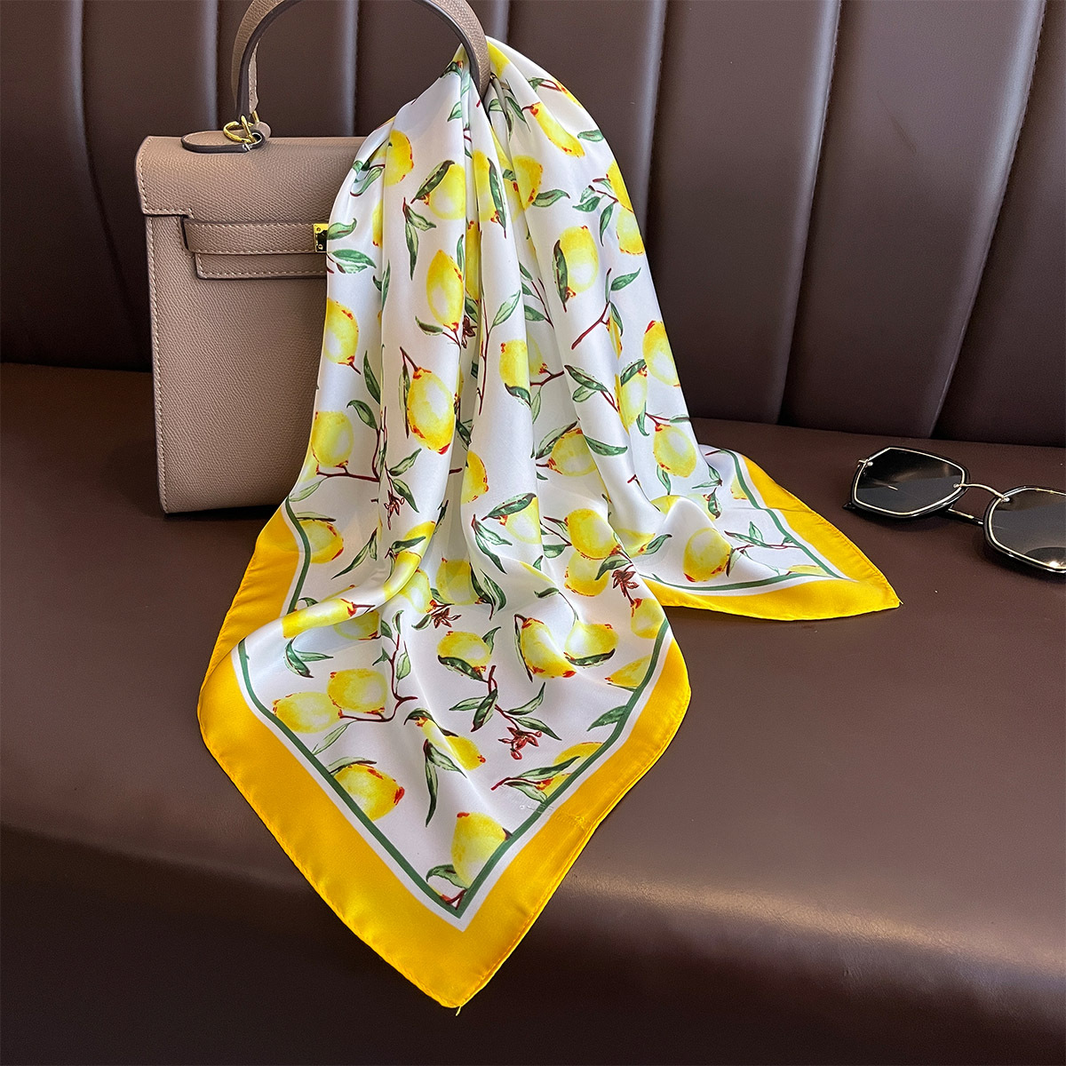 2025 yeni sarı limon baskı kar - Scarf Silk Neck incelemesi ve fiyatı